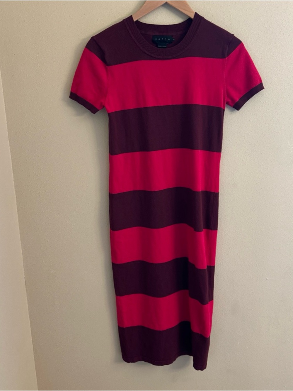Hatch Maternity Dress Size 2 The Eliza Dress Stripe Stretch Office Summer Travel